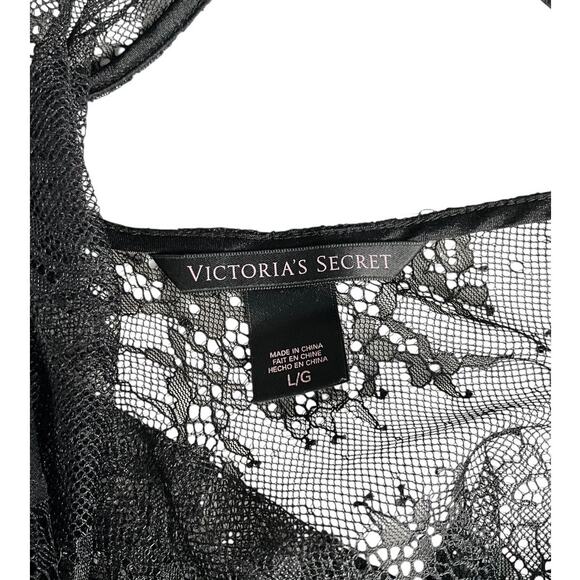 Victoria’s Secret Lace Tank Top Lingerie Black Gold Horseshoe Detail Size Large - Picture 10 of 11